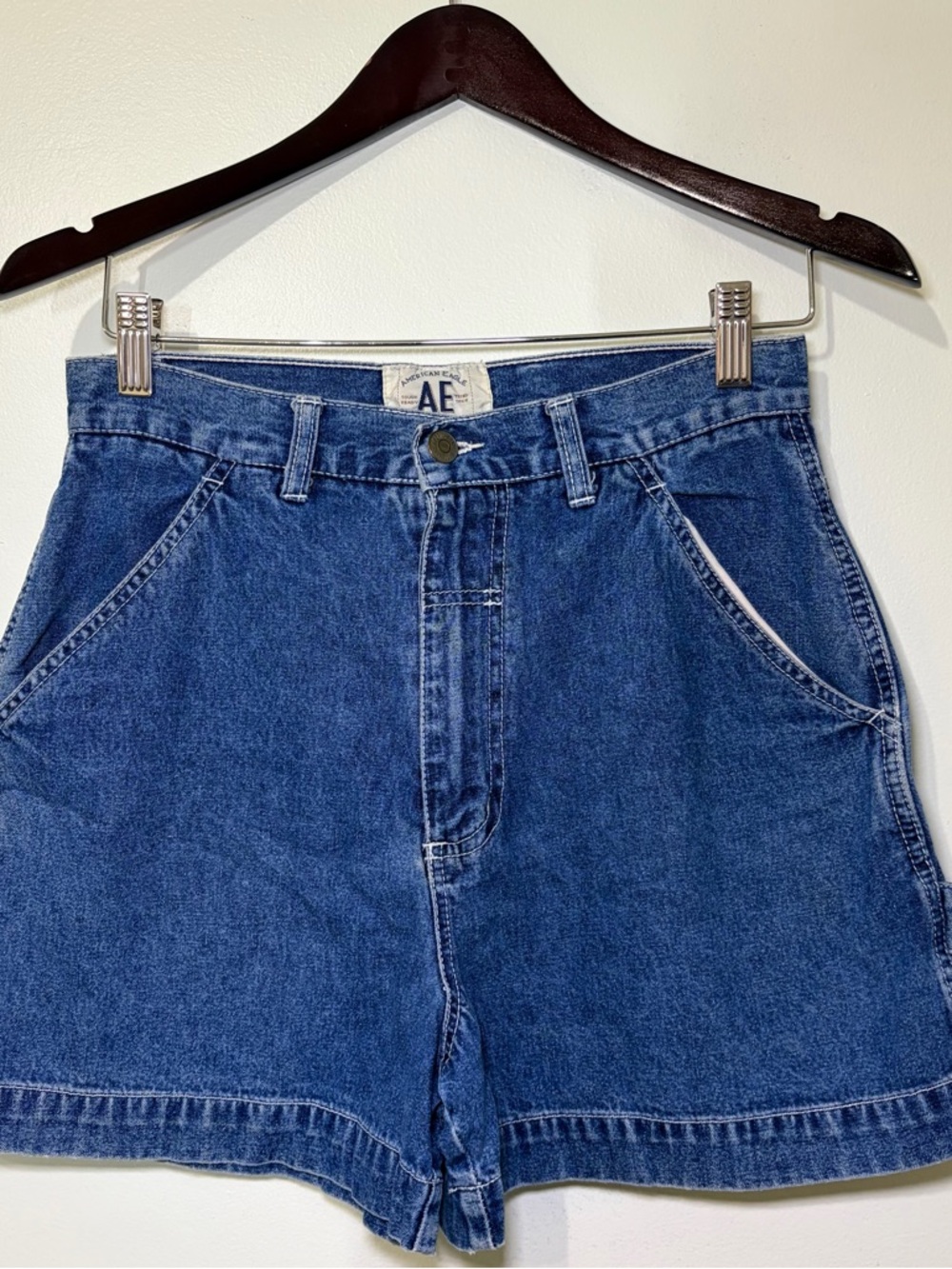 American Eagle Outfitters High Waist Denim Shorts - Blue